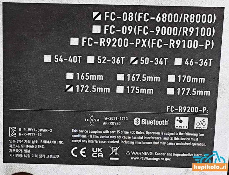 SHIMANO Gonilka FC-RS 50/34 Cena